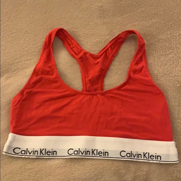 calvin klein red sports bra